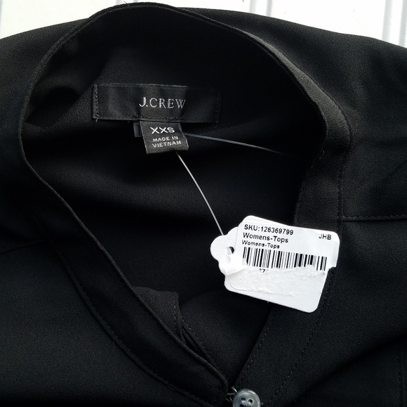New J. Crew Black Blouse Cap Sleeve Top XXS - Picture 3 of 9